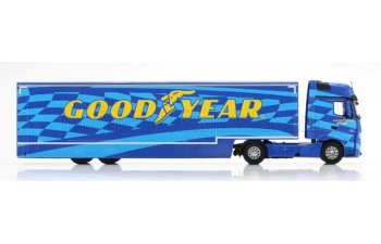 MERCEDES-BENZ Actros MP4 1851 Transporter Good Year Tires (2023), blue