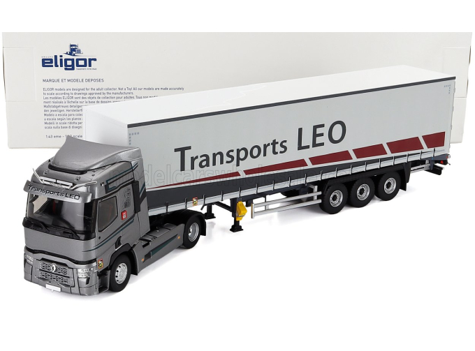 RENAULT T480 Truck Telonato Leo Transports (2021), Grey White