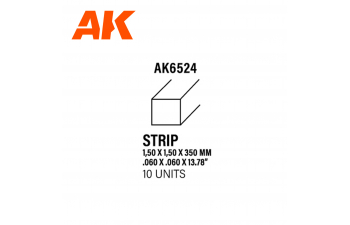 Strips 1.50 x 1.50 x 350mm - STYRENE STRIP