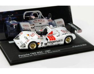 PORSCHE TWR WSC95 No.7 Kristensen-Johansson-Alboreto Winner Le Mans (1997), white