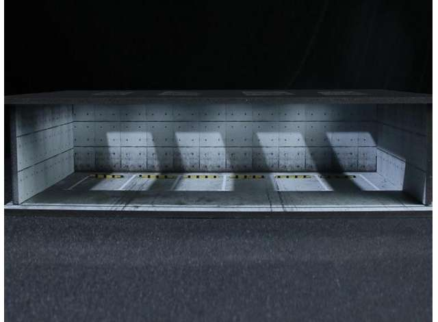 Diorama *Parking lot with light*, black