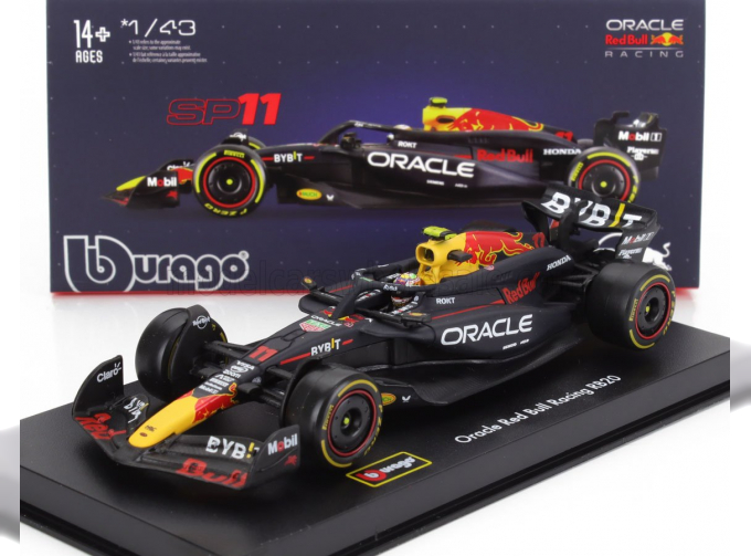 RED BULL F1 Rb20 Team Oracle Red Bull Racing №11 Season (2024) Sergio Perez - With Pilot And Showcase, Blue Yellow Red