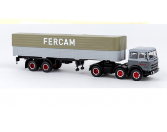 FIAT 691 T Truck Semi-telonato Fercam Transports (1970), 2 Tone Grey