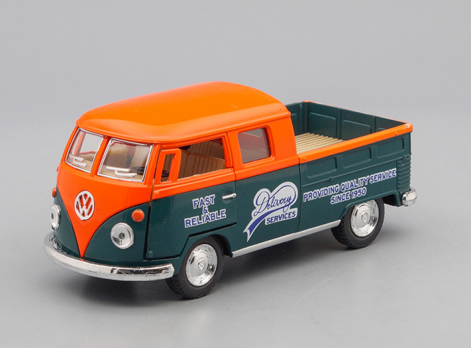 VOLKSWAGEN Bus Double Cab Pickup Delivery Services (1963), orange / green