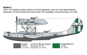 Сборная модель CANT Z.501 Gabbiano Idrovolante Airplane Military Aeronautica Militare