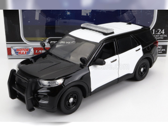 FORD Utility Police Interceptor With Light Bar And Push Bumper (2022), black white