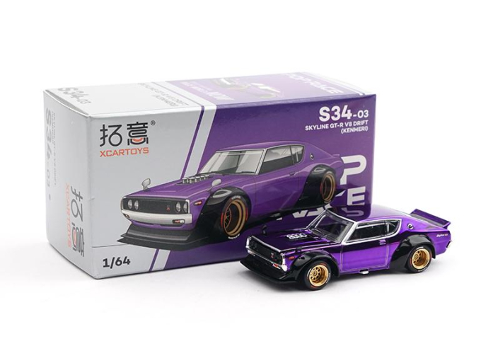 NISSAN Skyline GT-R V8 Drift (Kenmeri), purple metallic / black