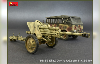 Сборная модель Немецкий армейский Автомобиль Kfz.70 с Пушкой 7,62 cm F.K. 39 ( r )