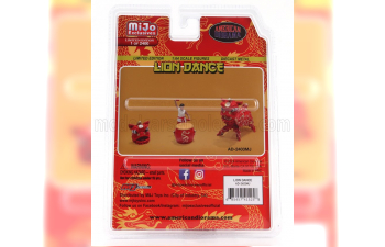 FIGURES Set 4x Lion Dance 2, Red