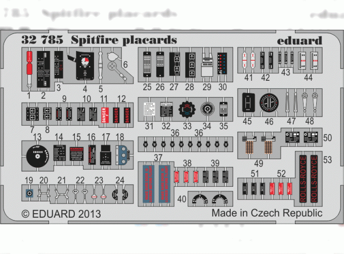 Цветное Фототравление для Spitfire placards