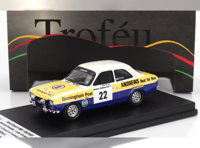 FORD Escort Mki Rs2000 (night Version) №22 Rally Circuit Of Ireland (1975) Russell Brookes - John Brown, Yellow Blue