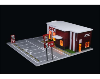Diorama *KFC parking lot*, white/red
