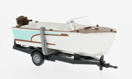 Моторная лодка на прицепе (1961), белый/коричневый