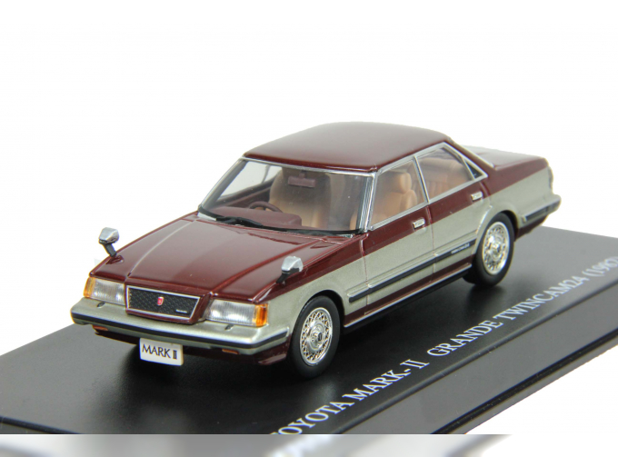 TOYOTA Mark II Grande Twincam 24 GX61 (1982), silver & dark red