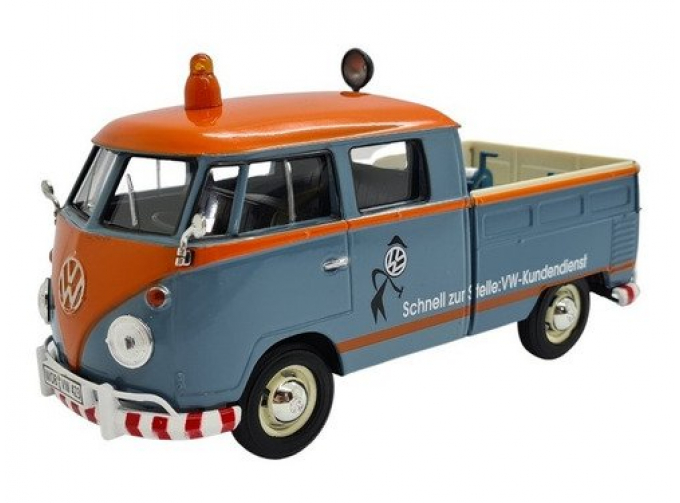 VOLKSWAGEN Type 2 (T1) Pickup With Extra Lights & Accessoires VW-Kundendienst, blue / orange