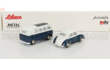VOLKSWAGEN Set 2x Kafer Beetle + T1 Minibus Samba (1955), White Blue