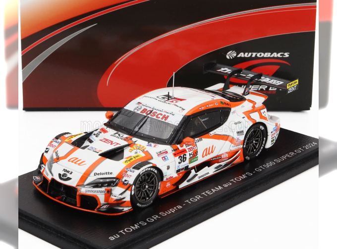 TOYOTA Supra Gr Team Tgr Tom's №36 Gt500 Class Super Gt (2024) Sho Tsuboi - Kenta Yamashita, White Orange