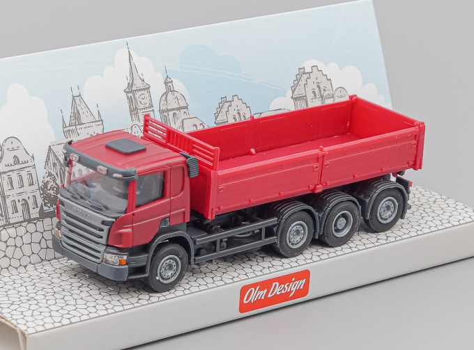 SCANIA P 8х2/4 самосвал с алюминиевыми бортами, вишнёвый