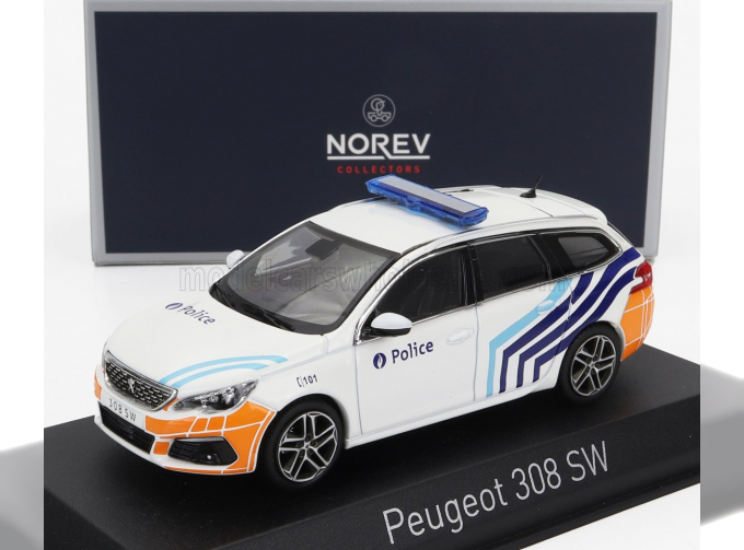 PEUGEOT 308 Sw Station Wagon Belgian Police (2018), White