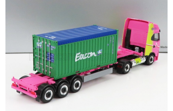 IVECO FIAT S-way Truck Lng Hannibal Transports Eucon Container (2020), Pink Yellow Green