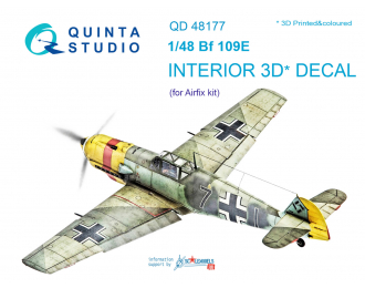 3D Декаль интерьера кабины Bf 109E (для модели Airfix)