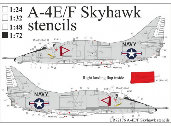 Декаль A-4E/F Skyhawk stencils