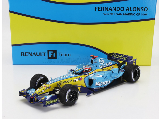 RENAULT F1 R25 Team Renault №1 World Champion Winner San Marino Italy Gp (2005) Fernando Alonso, Light Blue Yellow