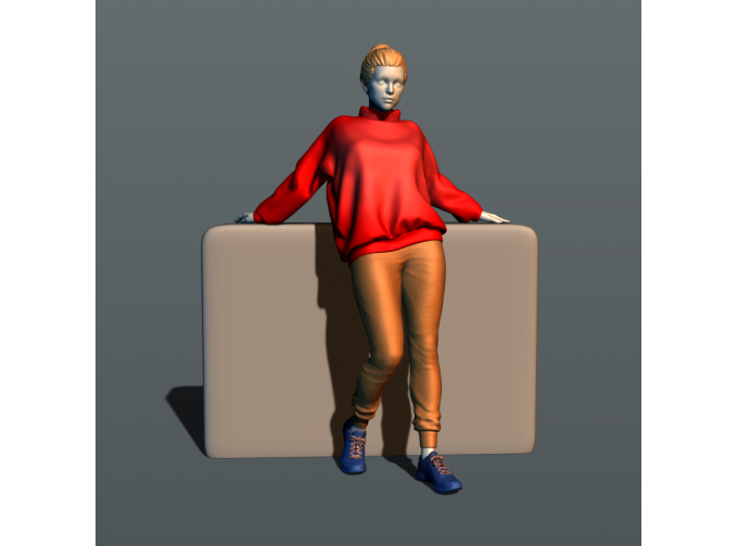 Фигура Девушка в свитере, окрашенная