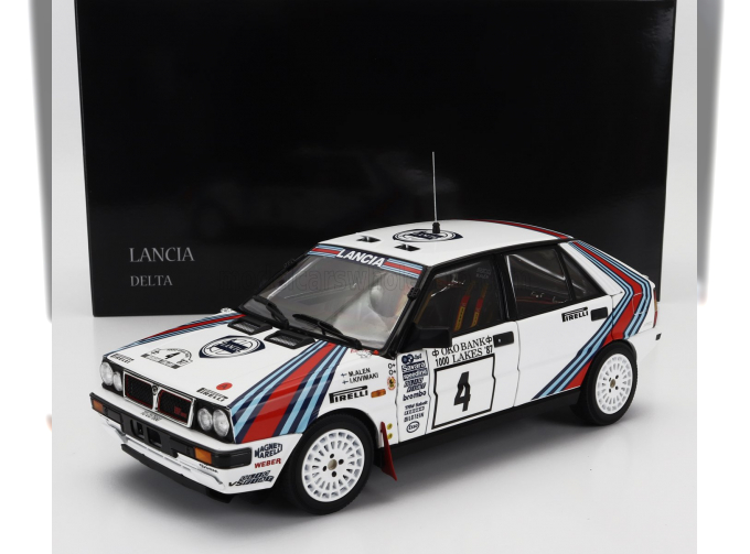 LANCIA Delta Hf Integrale 4wd Team Lancia №4 Winner Rally 1000 Lakes (1987) Markku Alen - Ilkka Kivimaki, White Red Blue