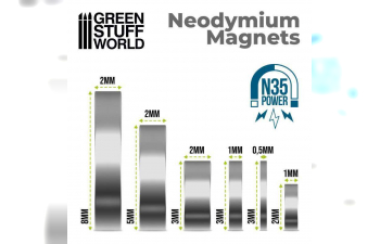 Неодимовые магниты 3 x 0,5 мм (100 шт.) (N35) / Neodymium Magnets 3x0'5mm - 100 units (N35)