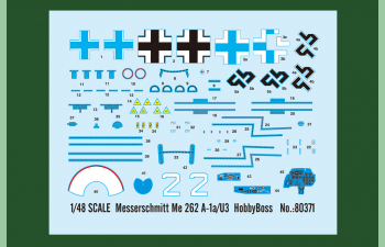 Сборная модель Самолет Messerschmitt Me-262 A-1a/U3
