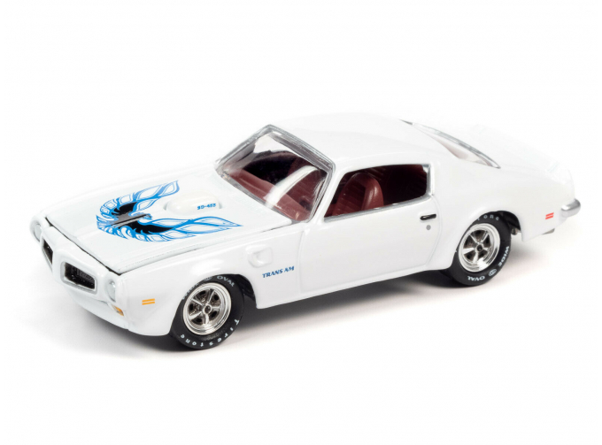 PONTIAC Firebird Trans Am T/A Cameo, White with Blue and Black Bird Graphics on Hood 1973