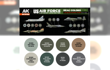 Набор лаковых красок, цвета самолетов ВВС США 1960-х годов / US Air Force & ANG Aircraft Colors 1960s Set