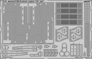 Фототравление для Mosquito B Mk. IX экстерьер / двигатели