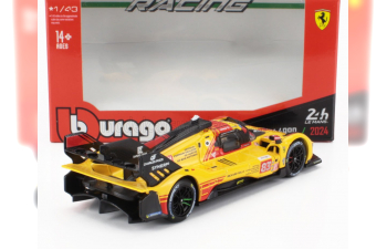 FERRARI 499p 3.0l Turbo V6 Team Af Corse №83 24h Le Mans (2024) Robert Kubica - Robert Shwartzman - Yifei Ye, Yellow Red
