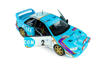 SUBARU Impreza WRC99 Team Belgacom (Night Version) #2 4th Rally Belgium Westhoek Ypres 1998 Jean Marc Fortin - Gregoire De Mevius, blue / white