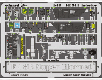 Фототравление Американский истребитель-бомбардировщик McDonnell Douglas F/A-18E Super Hornet (интерьер)