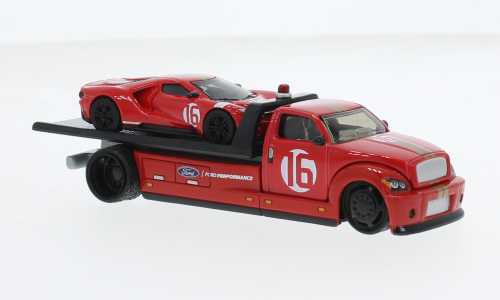 FORD Ramp Truck Wrecker With Ford Gt №16 Heritage Edition, red