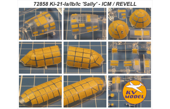 Маска окрасочная Ki-21-Ia / Ib / Ic 'Sally' (ICM #72203, #72204, #72205, #72206, #DS7204 / REVELL #03797, #63797) + маски на диски и колеса