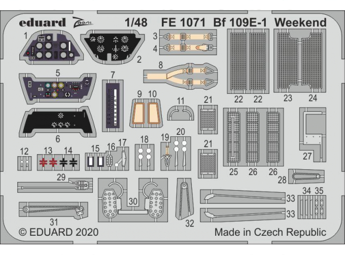 Набор фототравления для Bf 109E-1 Weekend (EDUARD)