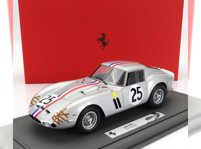 FERRARI 250 Gto 3.0l V12 Coupe Team Ecurie Francorchamps №25 4th 24h Le Mans (1963) Leon Dernier Elde - Pierre Dumay - Con Vetrina - With Showcase, Silver