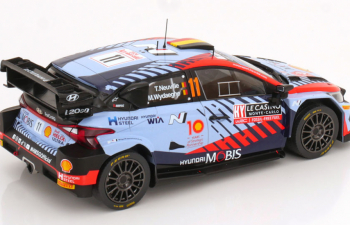 HYUNDAI I20 N Rally1 Team Shell Mobis Wrt №11 Winner Rally Montecarlo (2024) Thierry Neuville - Martijn Wydaeghe, 2 Tone Blue Red