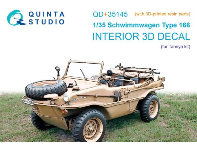 3D Декаль интерьера кабины Schwimmwagen Type 166 (Tamiya) (с 3D-печатными деталями)