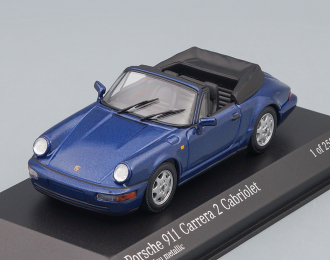 PORSCHE 911 Carrera 2 Cabriolet 1990, blue metallic