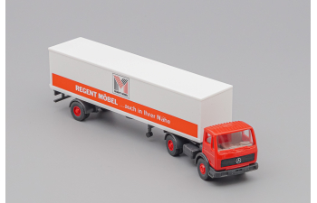 MERCEDES-BENZ NG 1619 Tractor / Trailer "Regent Möbel", red / white / darkgray