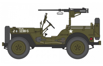 Сборная модель Британский авиадесантируемый автомобиль WILLYS JEEP 1/4 TON 4X4 с орудием