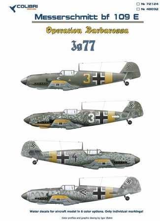 Декаль Bf-109 E JG 77 (Operation Barbarossa)