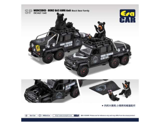 MERCEDES-BENZ G63 AMG 6X6 with Black Bear Family, black