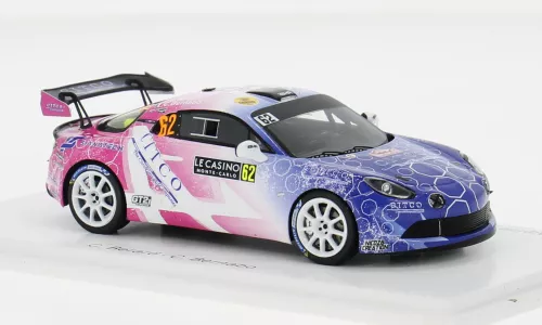 RENAULT Alpine A110 Rgt Team Code Racing Development №62 Rgt Rally Montecarlo (2024) Christophe Berard - Christophe Bernabo, Blue White Pink