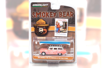 CHEVROLET Two-Ten Townsman с каноэ на крыше "Thanks Folks for Being Careful!" (1955), Pink/White